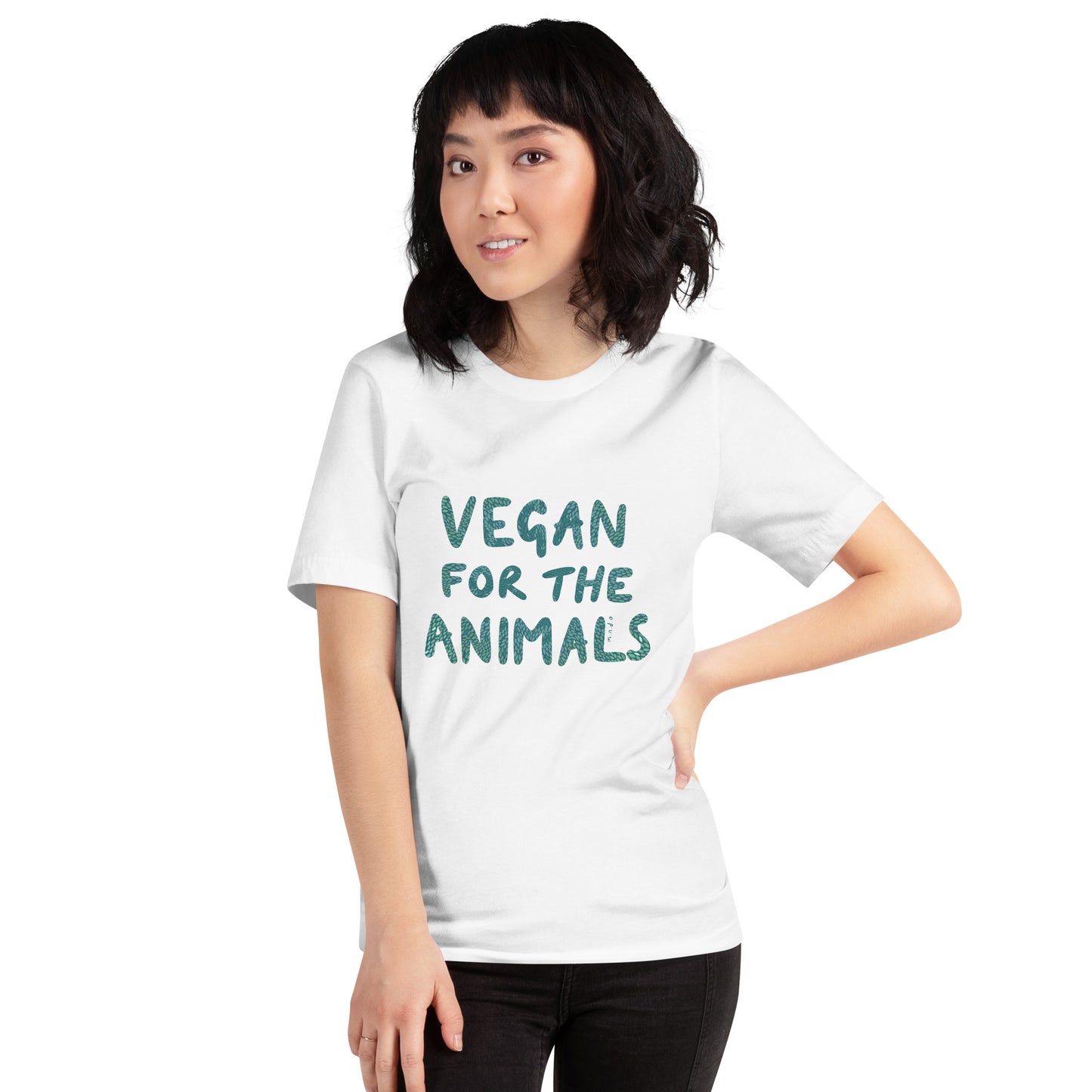 Vegan for the Animals - White Unisex t-shirt