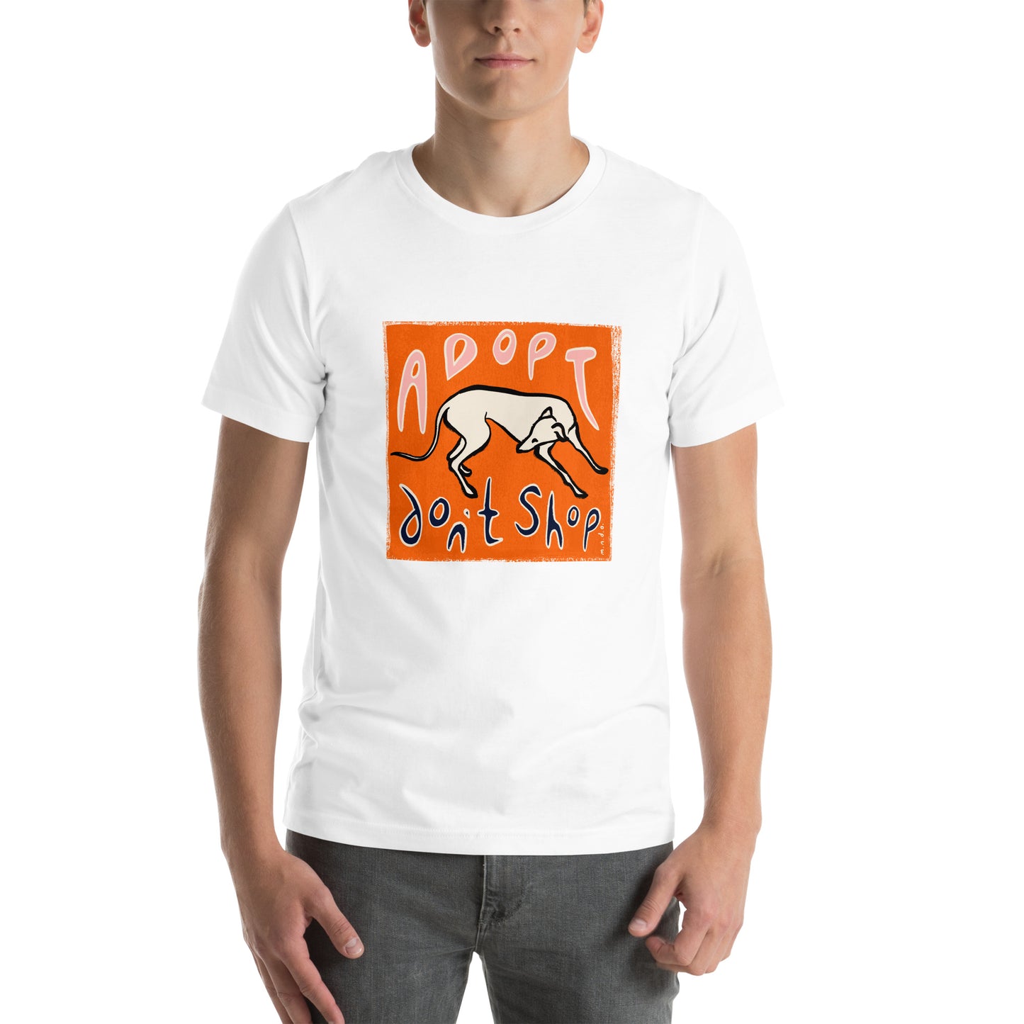 Adopt Don’t Shop Unisex Greyhound t-shirt