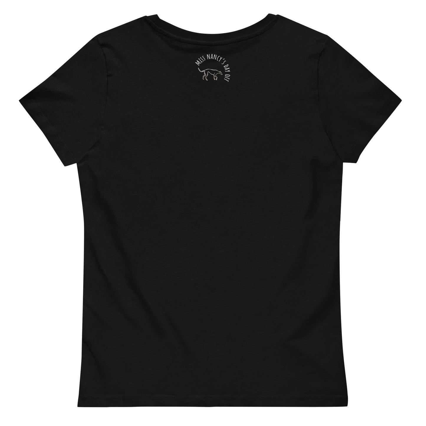 Women's fitted black eco tee - Strong Heart Vegan Power