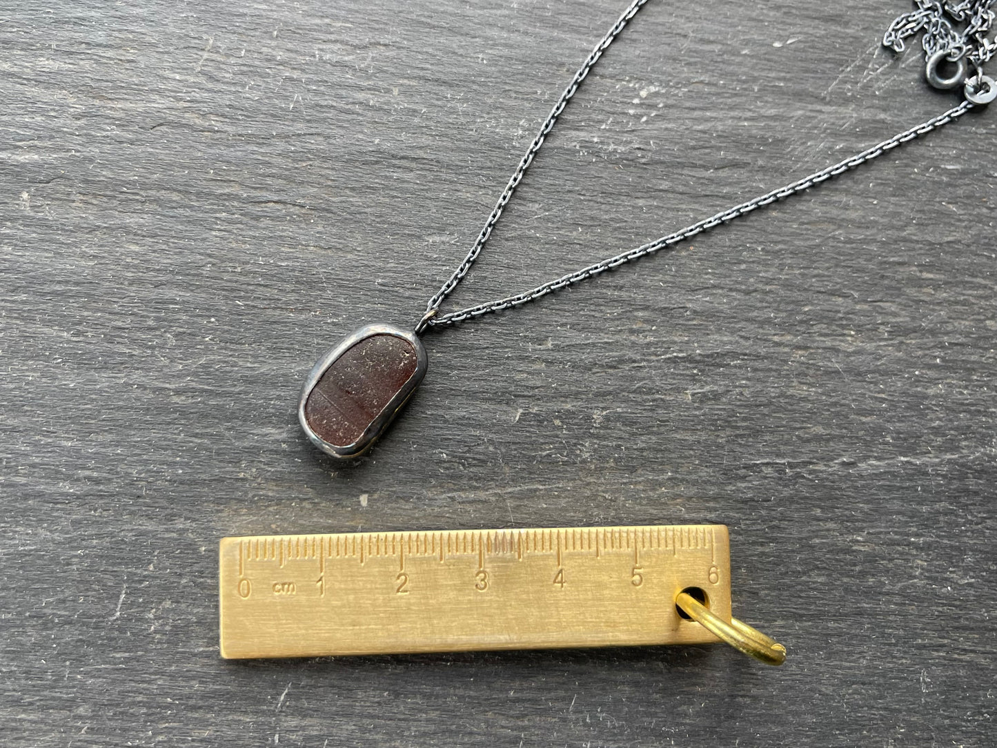 Amber Sea Glass Pendant - Natural Devon Sea Glass