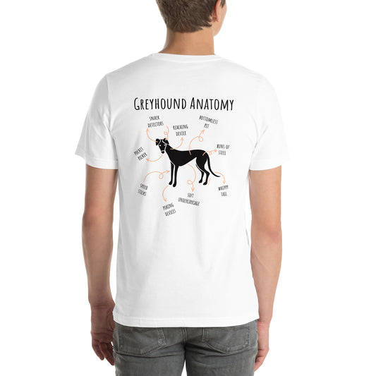 Greyhound Anatomy Unisex t-shirt