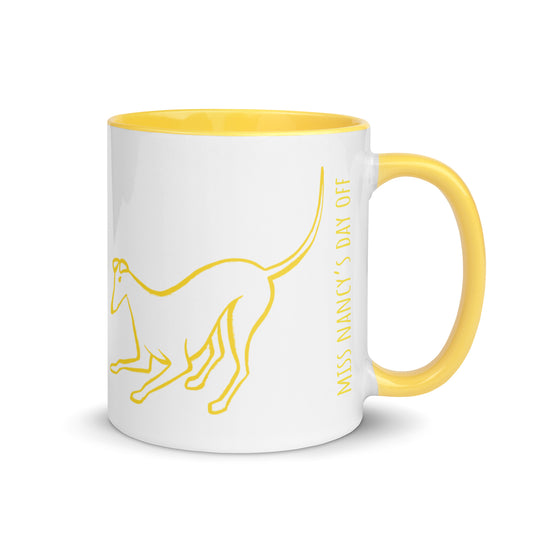 Miss Nancy’s Day Off Greyhound Mug with Color Inside